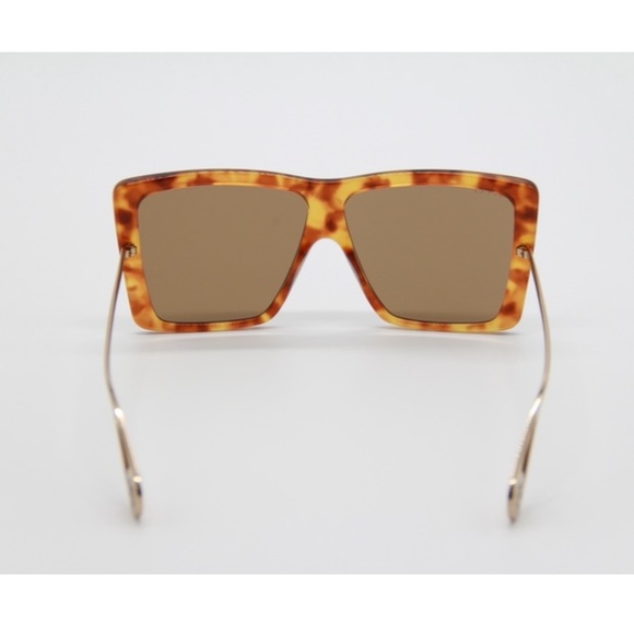 NEW GG0434S 003 GUCCI SHIELD SUNGLASSES GG 0434A HAVANA GOLD - Picture 6 of 11